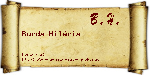 Burda Hilária névjegykártya